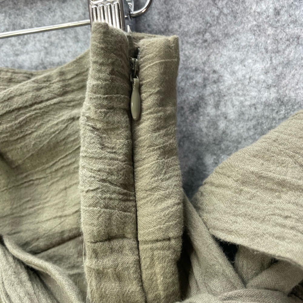 Sugar Lips Jaelyn High Waist Wide Leg Cropped Pants size Small Olive Green - Picture 9 of 12